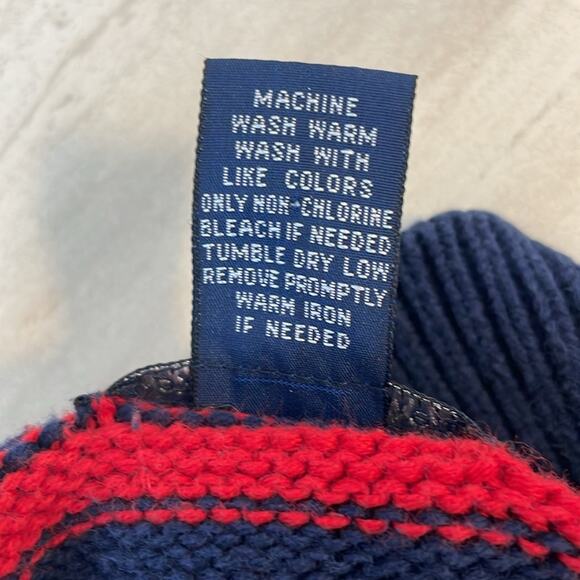 Ralph Lauren Size Small navy and red horizontal stripe quarter zip sweater - Picture 5 of 5